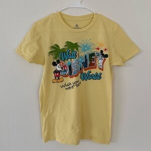 Disney Walt Disney World Women’s Yellow Graphic Tee | Size Small